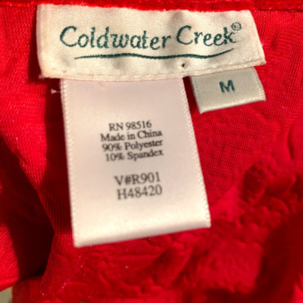 Red Sun Pattern Button Down Blouse - image 6